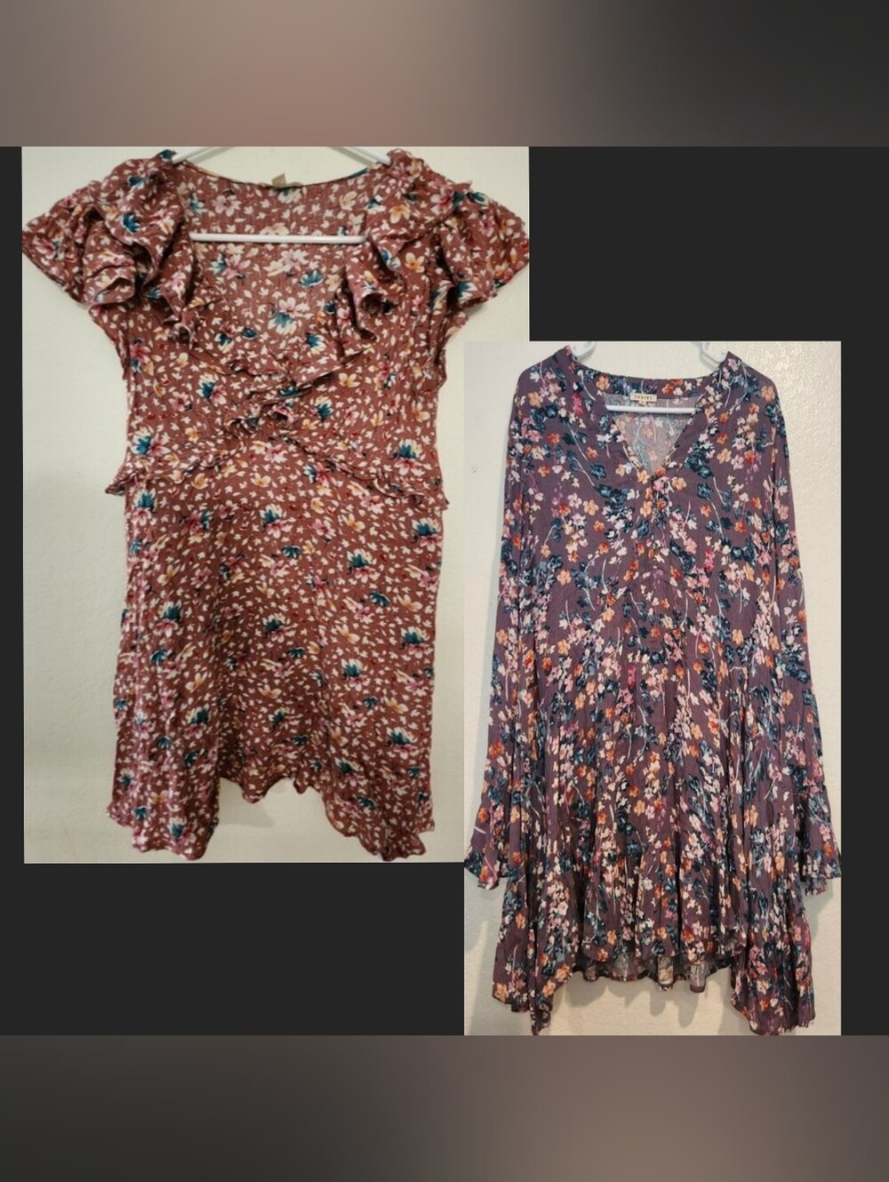 Bundle Of 2: 💜 Jodifl floral tunic Small Nwot Jodifl Ruffle Floral Dress Nwot S